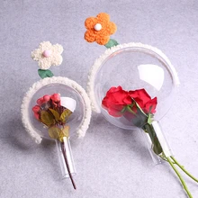 Bola de plástico transparente para decoración del hogar, Bola de burbuja creativa para regalo de Año Nuevo, ramo rojo, bricolaje, fiesta de cumpleaños, 2022
