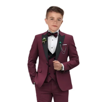 Burgundy Boys Wedding Suit 1