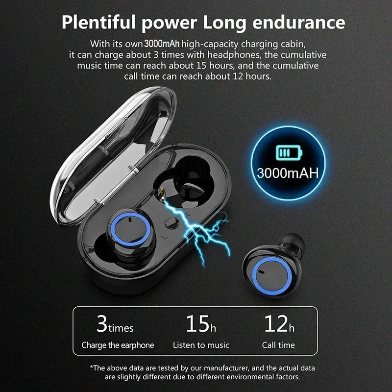 Wireless Bluetooth Earphones Touch Control Stereo Headset