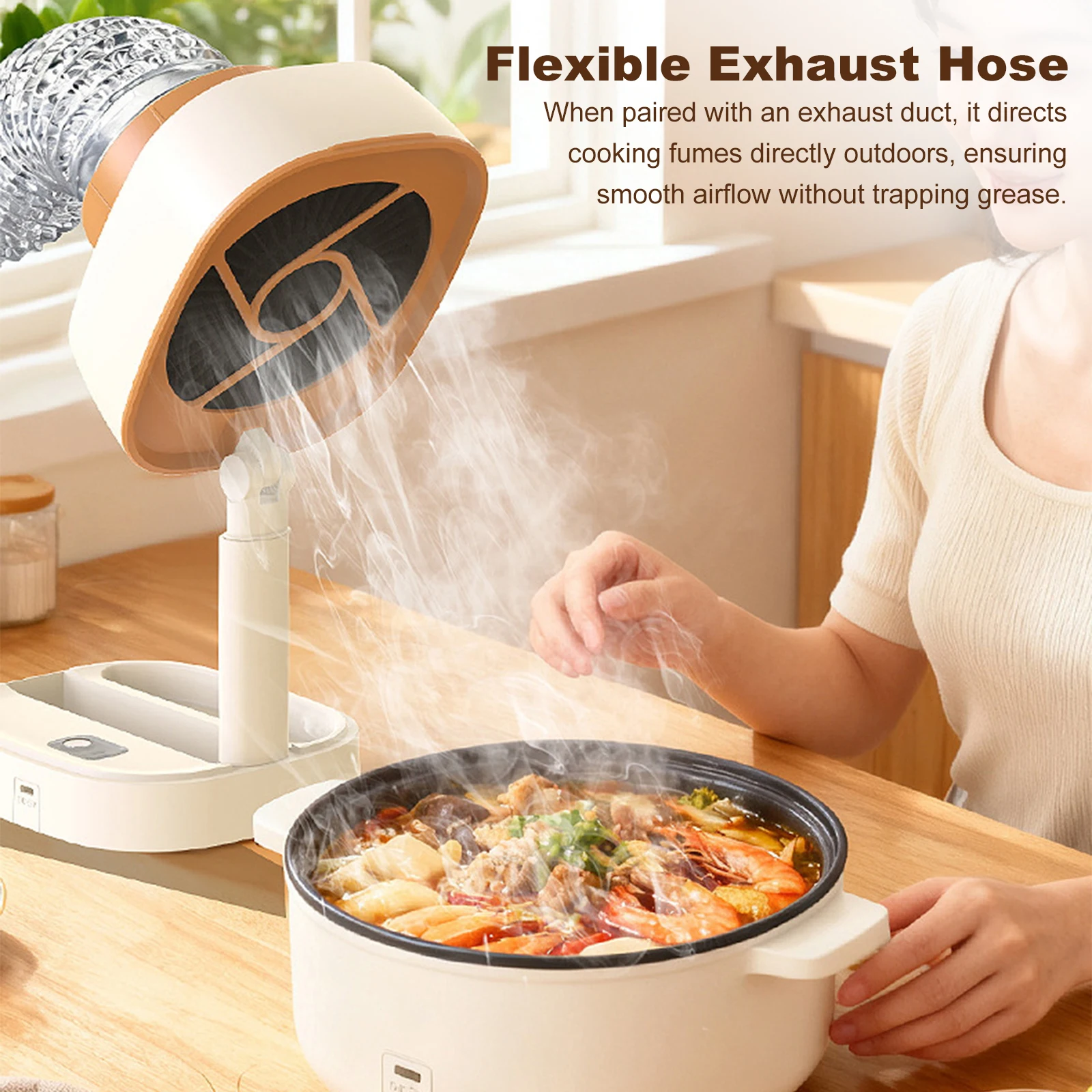 Adjustable Desktop Exhaust Fan Hood Hot Pot Smoking Machine Portable Table Smoke Purifier Filter Fan Home Kitchen BBQ Ventilator 1