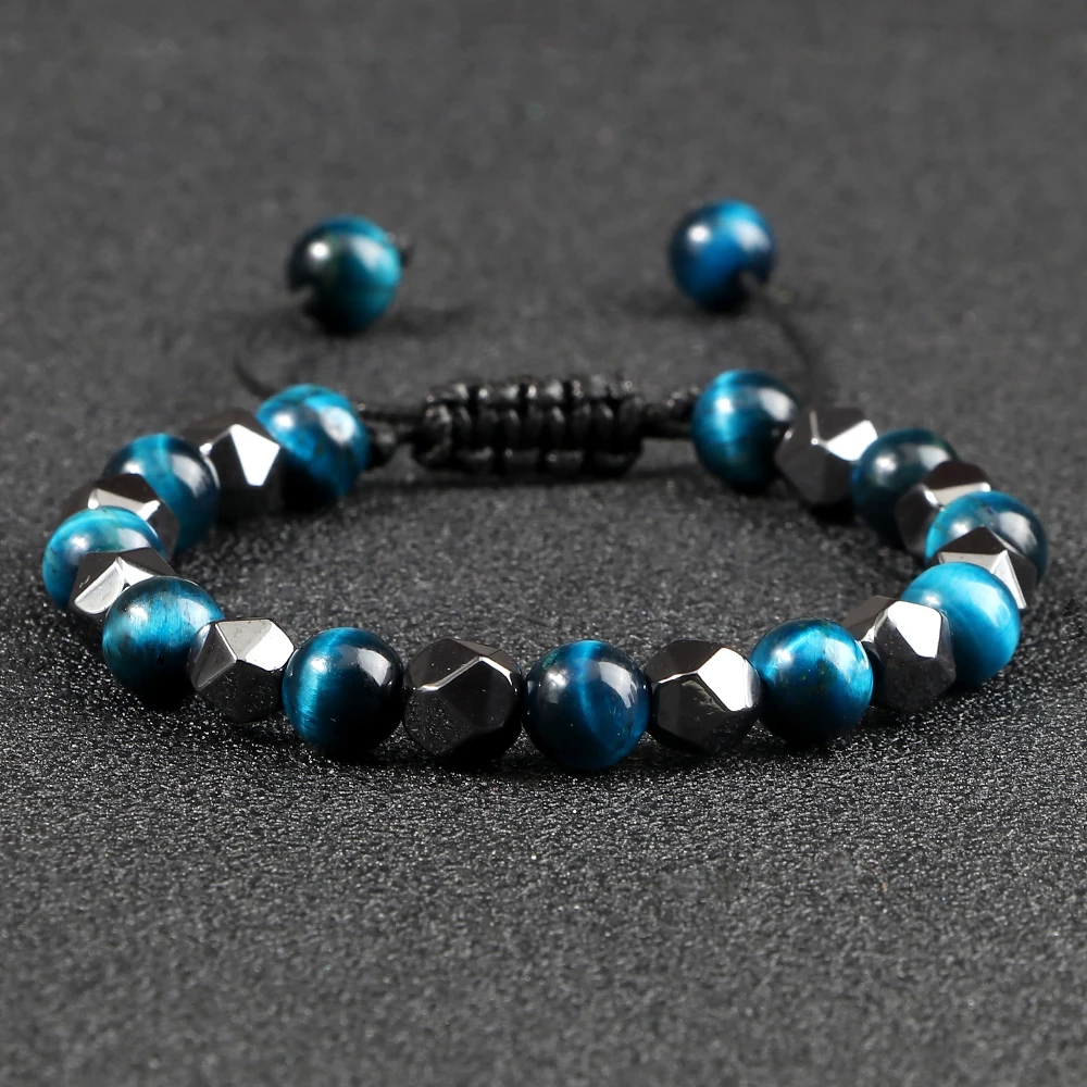 Pulsera De Cuentas De Piedra Clásica Para Hombr Y Mujer, Pulsera De