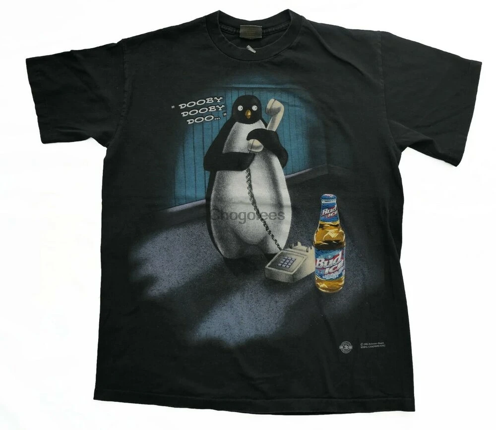 Vintage 90s Budweiser Bud Ice Penguin Shirt 1996 Dooby Doo