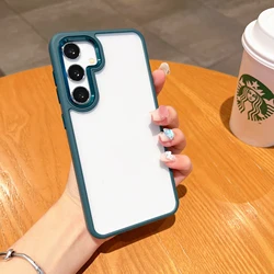 Premium Slim Clear Shockproof Phone Case - Luxury Transparent Simple Back Cover - Galaxy S24 Ultra (Green)