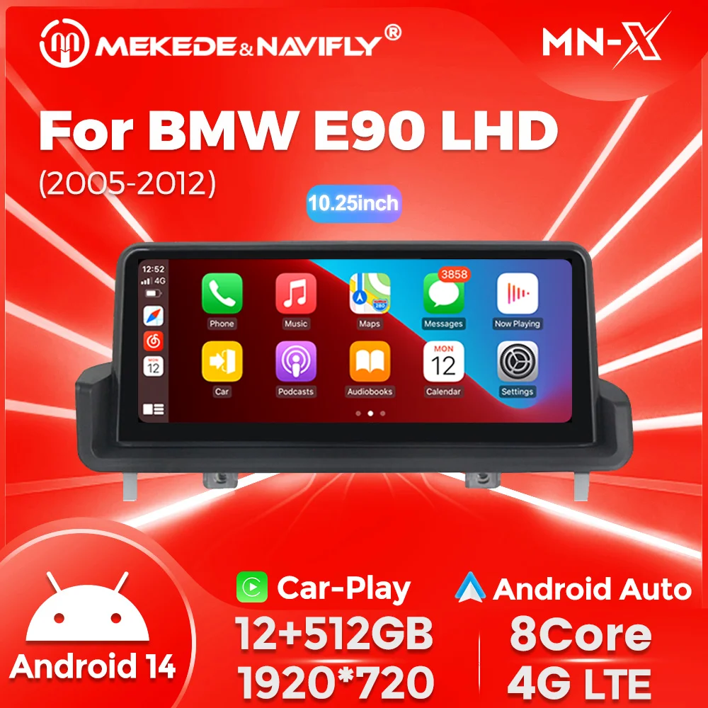 MN-X 자동차 라디오, 안드로이드 14, 최대 8 코어, 최대 12+512G, 안드로이드 올인원, 안드로이드 All in one, bmw 3 sries bmw e90 E91 E92 E93 2005-2012
