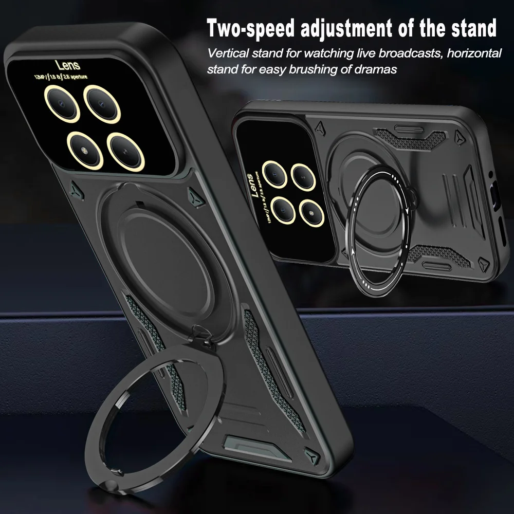 360-Degree Rotating Magnetic Bracket Armored Phone Case with Magsafe Protective Cover