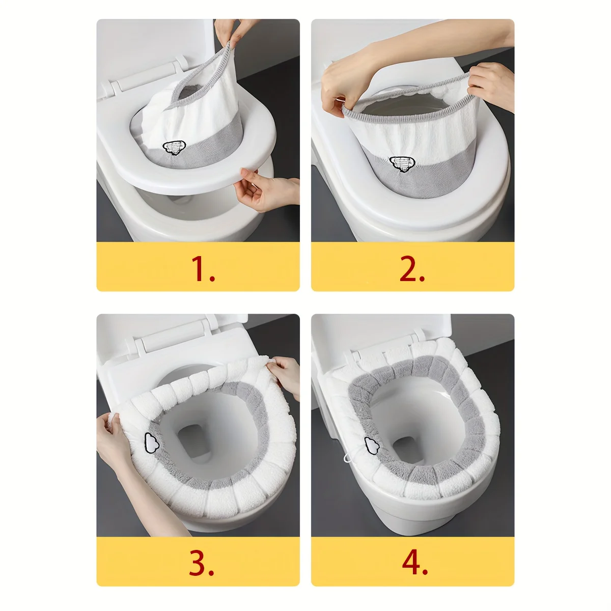 Two-Color Toilet Seat Cushion with Winter Thickened Padding Toilet Mat Washable Cover for Home Use toilet seat cover