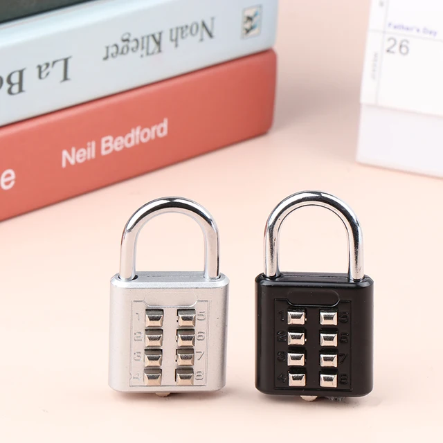 8 Digits Password Code Combination Padlock Zinc Alloy Suitcase For Luggage Travel Code Smart Lock Code Keyed Anti-thieft Lock 4