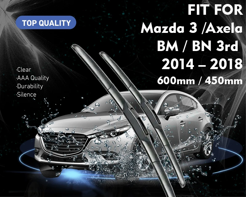 Auto Frontscheibe Wischer Klingen Für Mazda 3 Mazda3 BM BN 2013 2014 2015 2016 2017 2018 Axela Pinsel U J haken Auto Zubehör – Detail 1