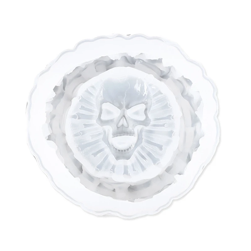 

Skull Ashtray Epoxy Resin Mold Cigarette Ash Holder Silicone Mould DIY Crafts Jewelry Soap Plaster Casting Tool