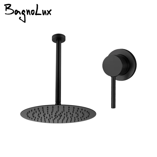 Gunmetal ก้านฝักบัวติดเพดานแบบหัวฝักบัวขนาด8นิ้ว, ระบบห้องน้ำที่จับเดี่ยว1ฟังก์ชั่น30ซม. ก้านเพดาน 1