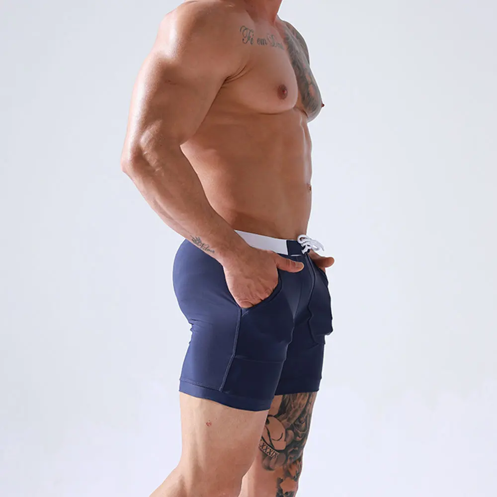 Men Stretch Swim Trunks Quick Dry Swimwear Swimsuits Beach Shorts with Pockets Surf Bathing Suit Water Sports Pants swim trunks swim shorts men swimsuit