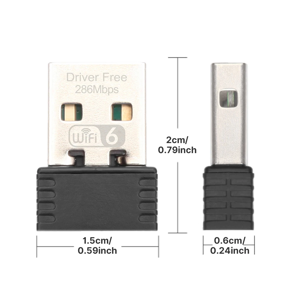 WIFI 6 802.11ax 네트워크 어댑터 AX286 2.4GHz USB 와이파이 동글 랜 드라이버 프리 PC 노트북 윈도우 7 10 11용