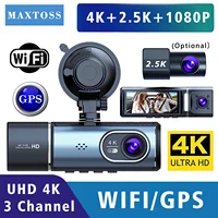 3 Channel 4K Dash Cam WIFI GPS Car Dvr Interior Camera Cabin Vehicle Recorder Dashcam Camcorder Video Registrator DVRS Black Box