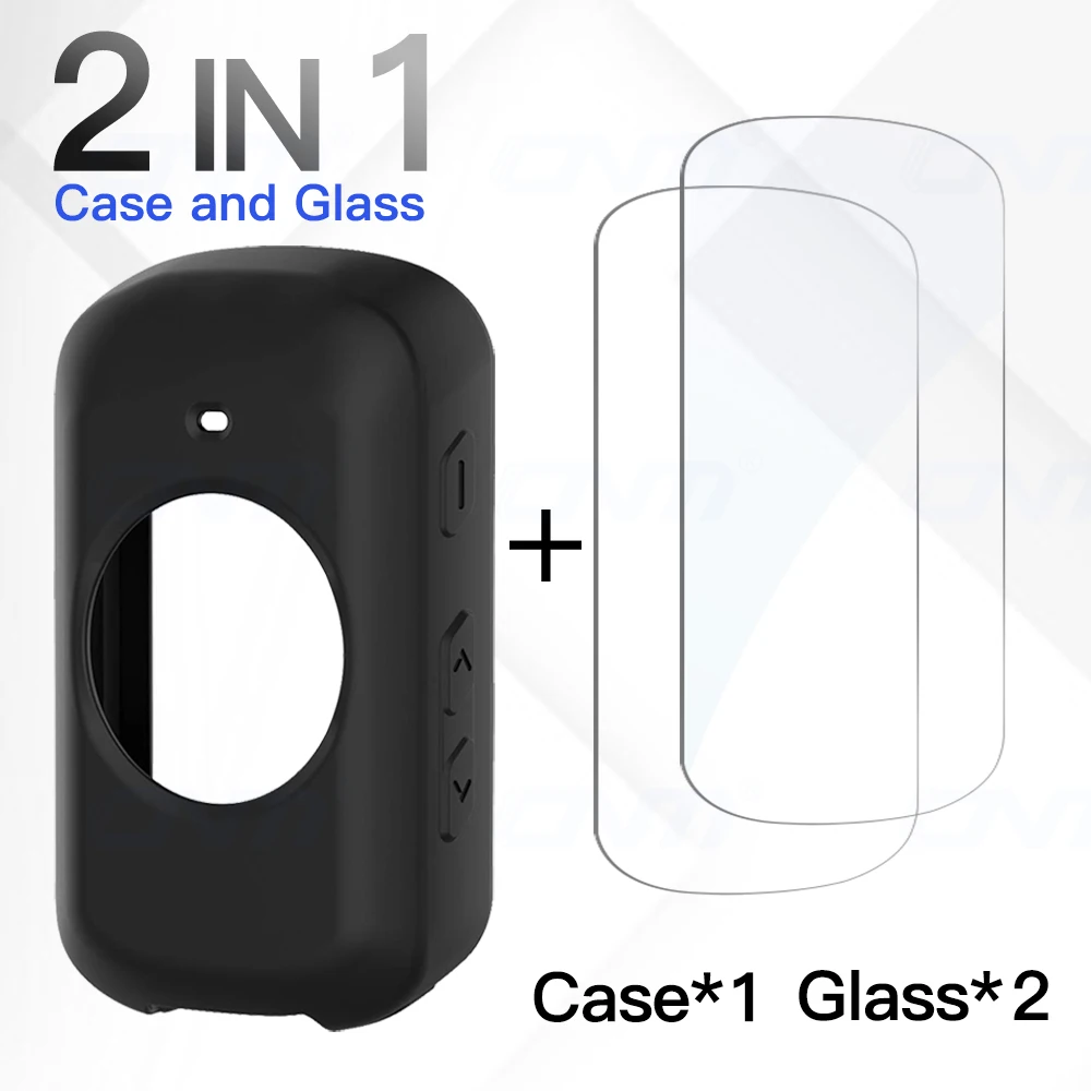 

2Pcs Tempered Glass + Silicone Case for Garmin Edge 840 540 530 830 1040 1030 520 130 Plus GPS Stopwatch Screen Protector Cover