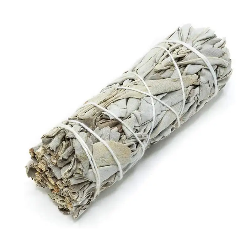 New White Sage Bundles Stick Wand For Spiritual Incenso Burning Hand Tied Sage Leaf Stick Per La Pulizia Della Casa Meditazione E Bles