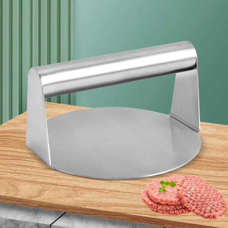 Stainless Steel Smash Burger Press Hamburger Patties Meat Masher Circular Meat Press Mold For Deli Meats Kitchen Accessories 1pc