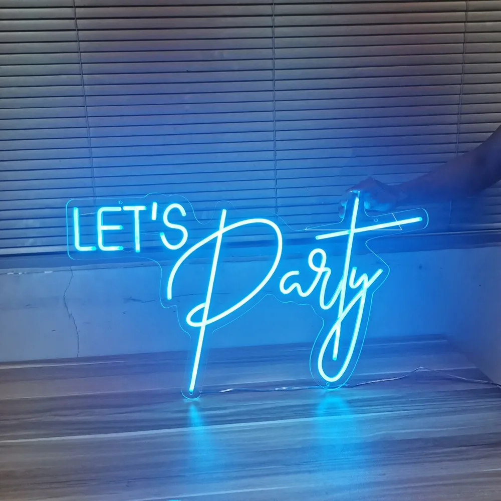 

Personalized Lets Party Neon Signs for Wall Decor, Party Send Friends Gift Decoration, LED Signs for Bedroom Walls, Wedding Part