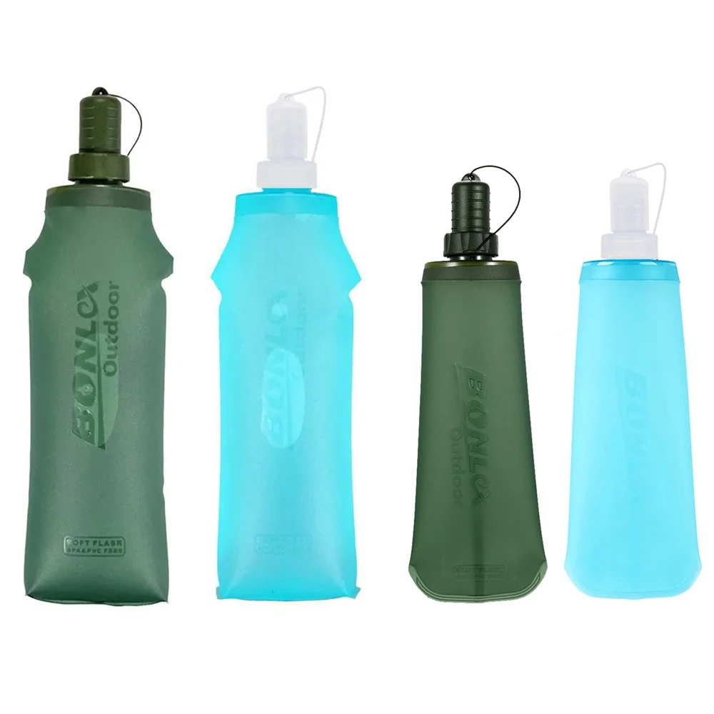 250ML 500ML 소프트 플라스크, 러닝 물병 러닝 하이드레이션 팩 사이클링 하이킹 마라톤을위한 접이식 TPU 하이드레이션 플라스크