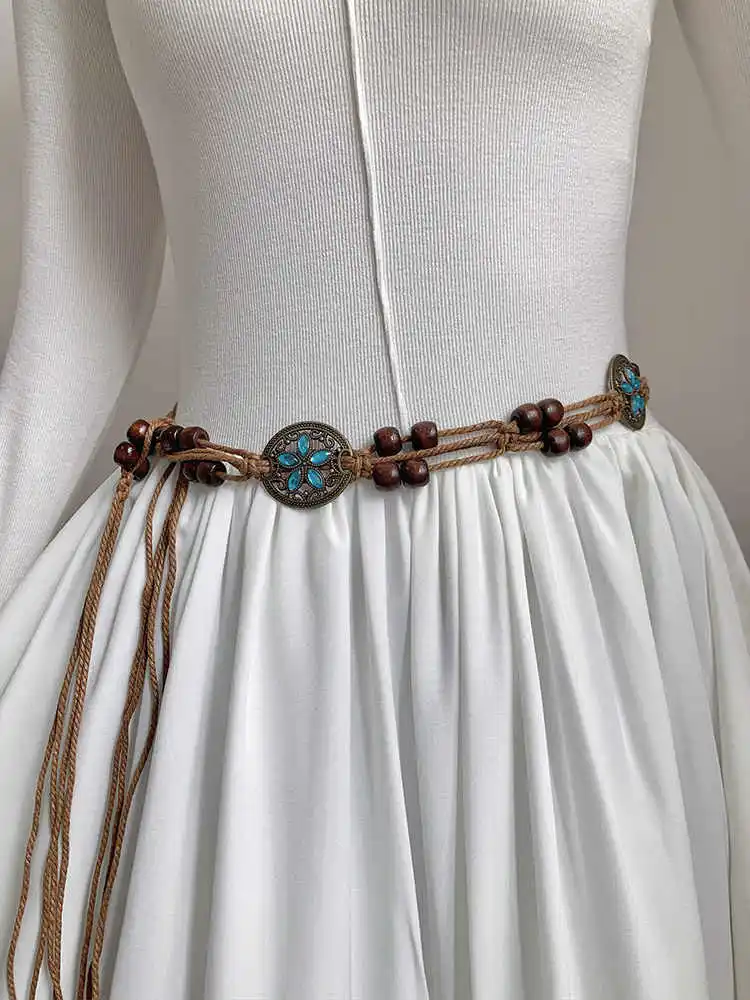Waist Belt for Women Crafting Summer Retro-Ethnic Style Versatile and Exclusive High-End Decorative womens dress belt