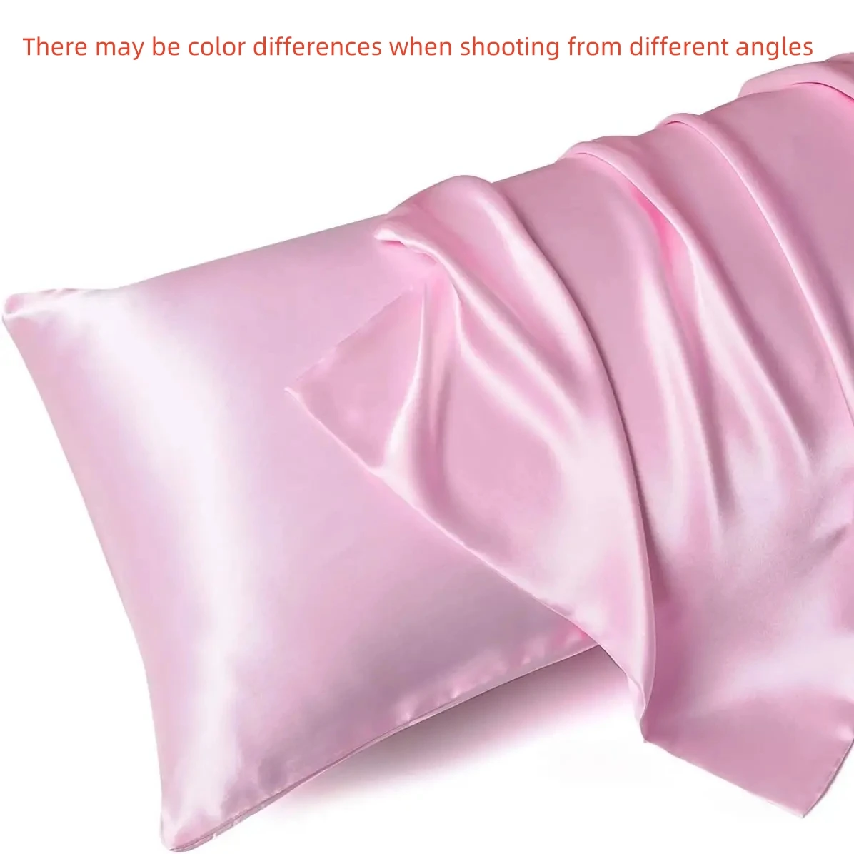 1PC Satin Pillowcase Pink 100%polyester Comfortable Pillow Case Home Decor 50x75/50x90 Suitable For Bedroom Hotel No pillow core 3