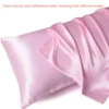 1PC Satin Pillowcase Pink 100%polyester Comfortable Pillow Case Home Decor 50x75/50x90 Suitable For Bedroom Hotel No pillow core 3