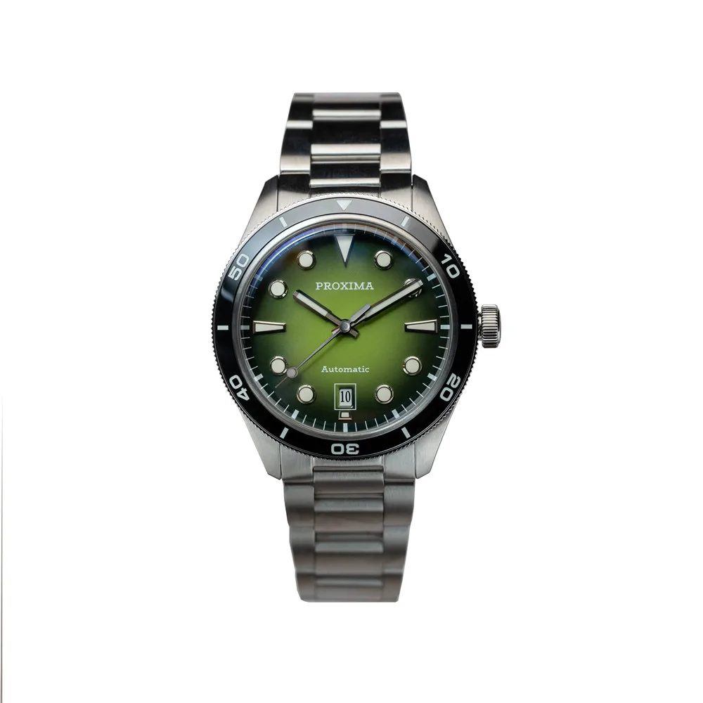 ตัวเลือกสินค้า นาฬิกาอัตโนมัติ Proxima PX1697 39 มม. สีขาว ดิจิตอล Enamel Dial Bubble Sapphire ทนน้ำ 20Bar Luminous
