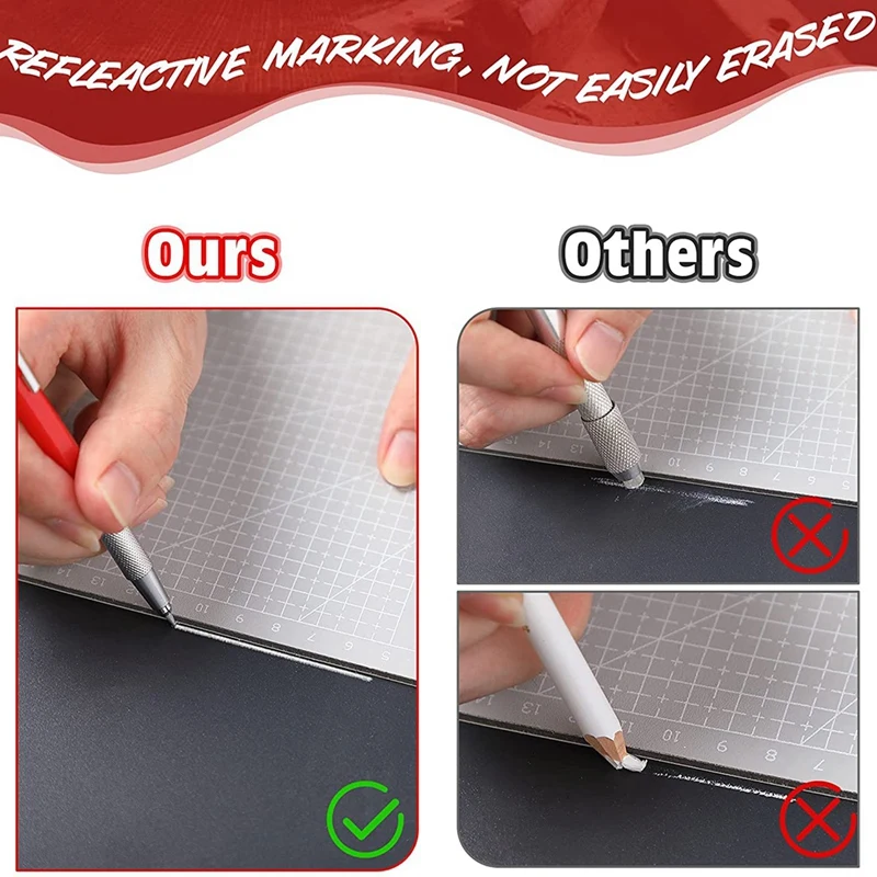 Welders Pencil 12PCS Silver Streak Refills Metal Marker Mechanical Welding Pencil Pipefitters Fabrication
