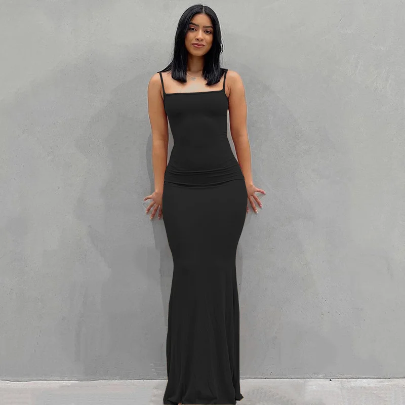 Slip Sleeveless Backless Maxi Dress Women 2025 Y2K Summer Bodycon Elegant Sexy Outfits Ladies Birthday Party Club Fishtail Dres 1