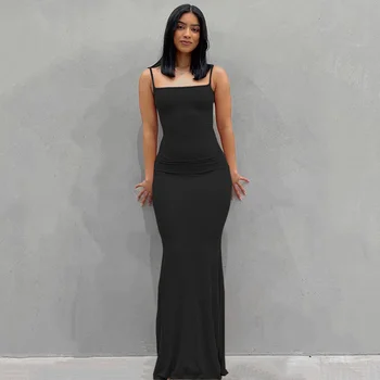 Slip Sleeveless Backless Maxi Dress Women 2025 Y2K Summer Bodycon Elegant Sexy Outfits Ladies Birthday Party Club Fishtail Dres 1
