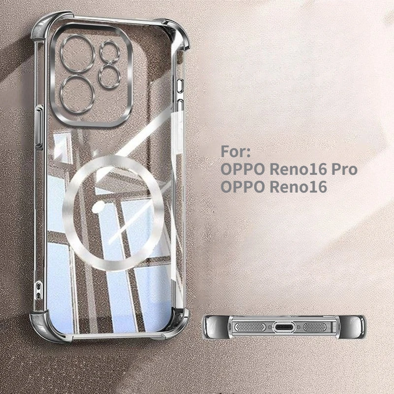 OPPO Reno Protective Magnetic Ring Case with Anti-Drop TPU and Lens Film - CD Pattern Design