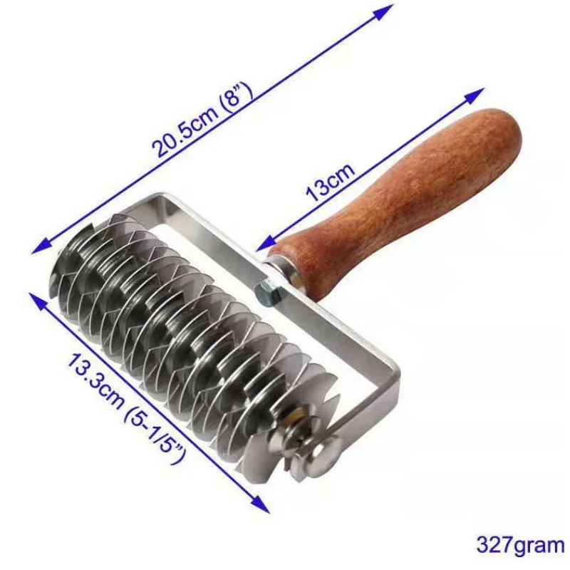 Stainless Steel Noodle Roller Knife, Wooden Handle, Flower Wheel, Pizza, Kitchen Household Tools, Pastry, Cookies