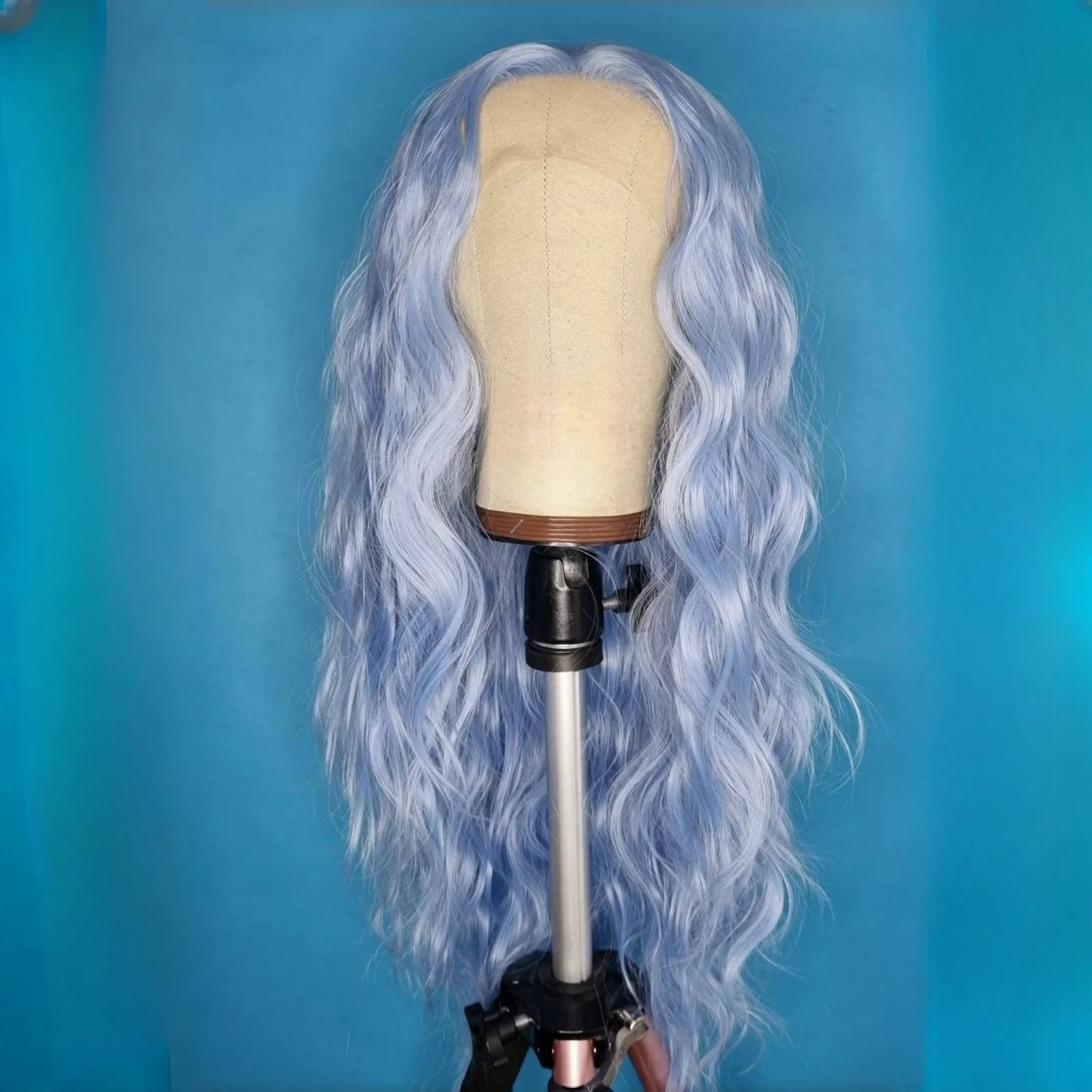 Long Curly Wavy Wig Synthetic Lace Front Wig Water Wave Natural Hair Blonde Colored 13X4 Frontal Wigs for Women Party Cosplay