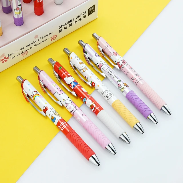 60pcs Sanrio Hello Kitty Neutral Pen Signature Gel Pen Writeing Roller Ball  Pen Office School Supplies Stationery Wholesale - Gel Pens - AliExpress