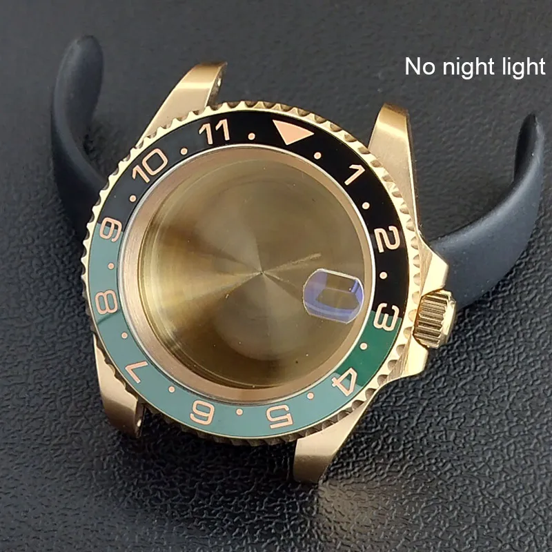 40MM Sapphire Glass GMT Bidirectional Rotation Watch Case with Accessories