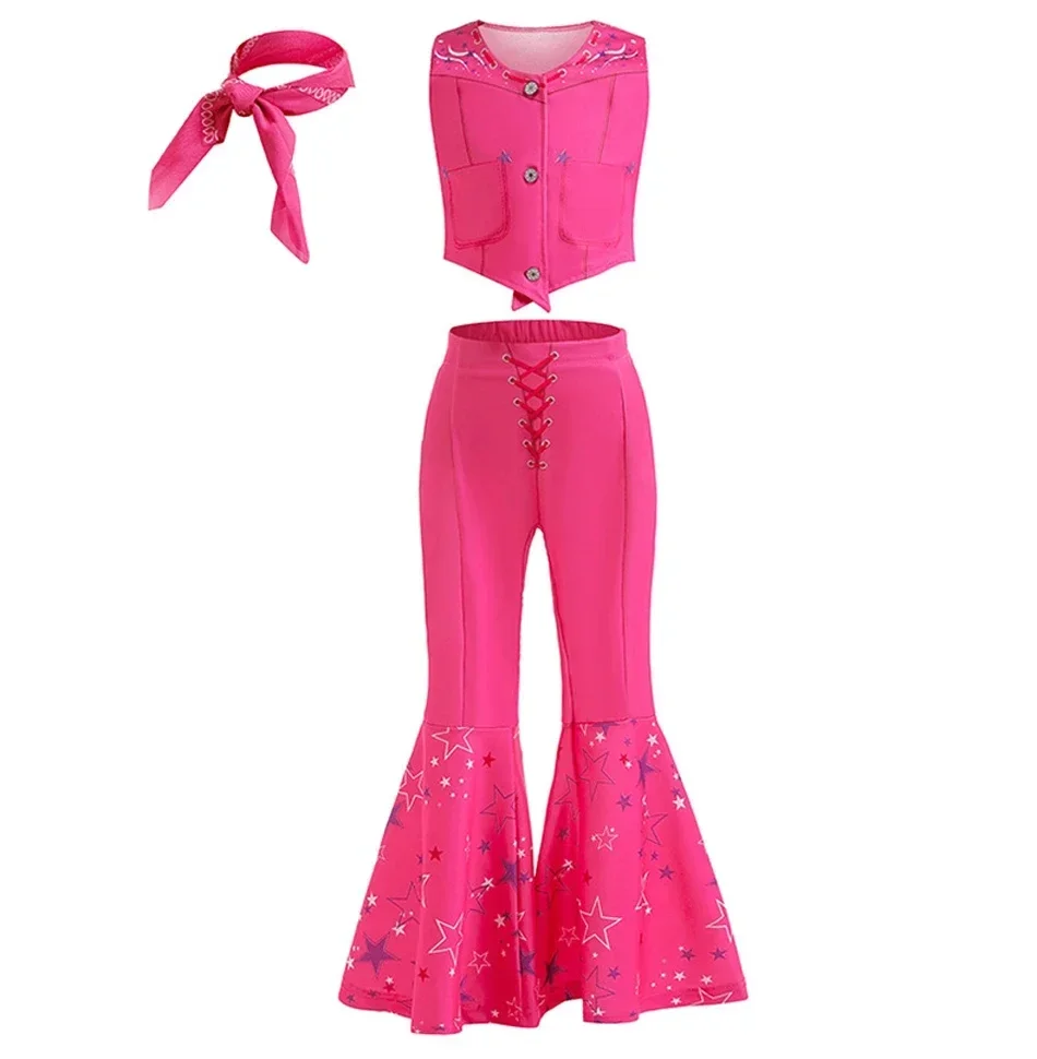 Girls Cowgirl Dress Girls Costume for Kids Girls Cosplay Birthday Party Princess Pink Halloween Carnival For Girls Top Trousers - 2
