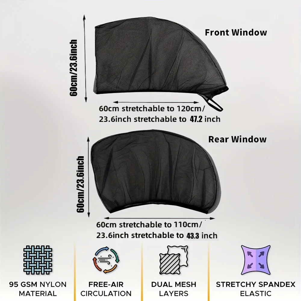 4pcs full car window mosquito net sunshade anti-mosquito Car Door Screen Window Universal for sedans and SUVs window mosquito net mosquito net