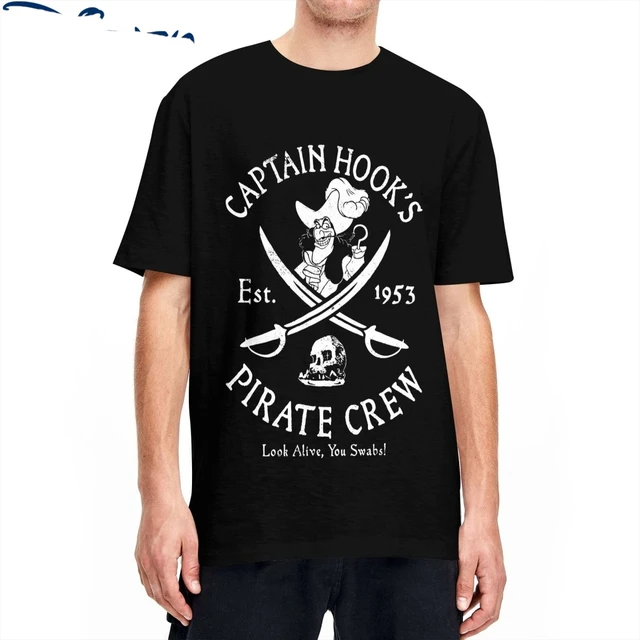 Villains Captain Hook Pirate Crew T-Shirts Est 1953 Logo Cotton