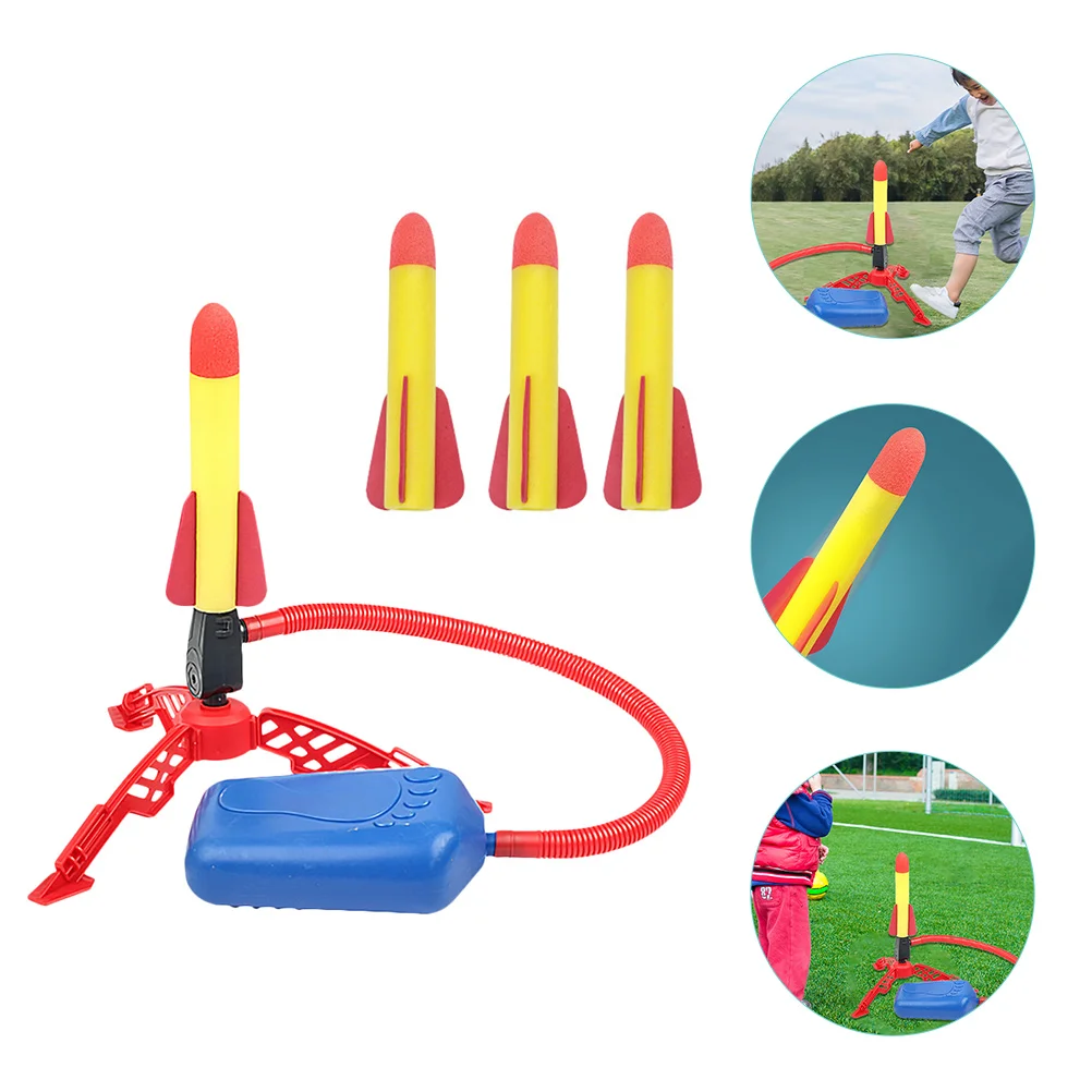 

Foot Rocket Laucher Outdoor Playset Toy for Kids Launcher Rockets with and Stand Plastic Parent-child