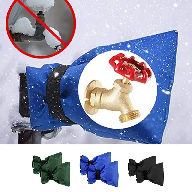 2PCS Winter Waterproof Outdoor Faucet Cover Outside Garden Faucet Anti-Freeze Frost Protection Sock Reusable Tap Protector Cover outdoor faucet cover anti freeze hose bib water faucet protector frost protection cover winter saving tap anti freeze bag