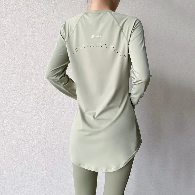 Long Sleeve Yoga Clothes Women Sportswear Gym Running Blouses Shirts Sports Tops Fitness T-shirt Gym Clothing Workout