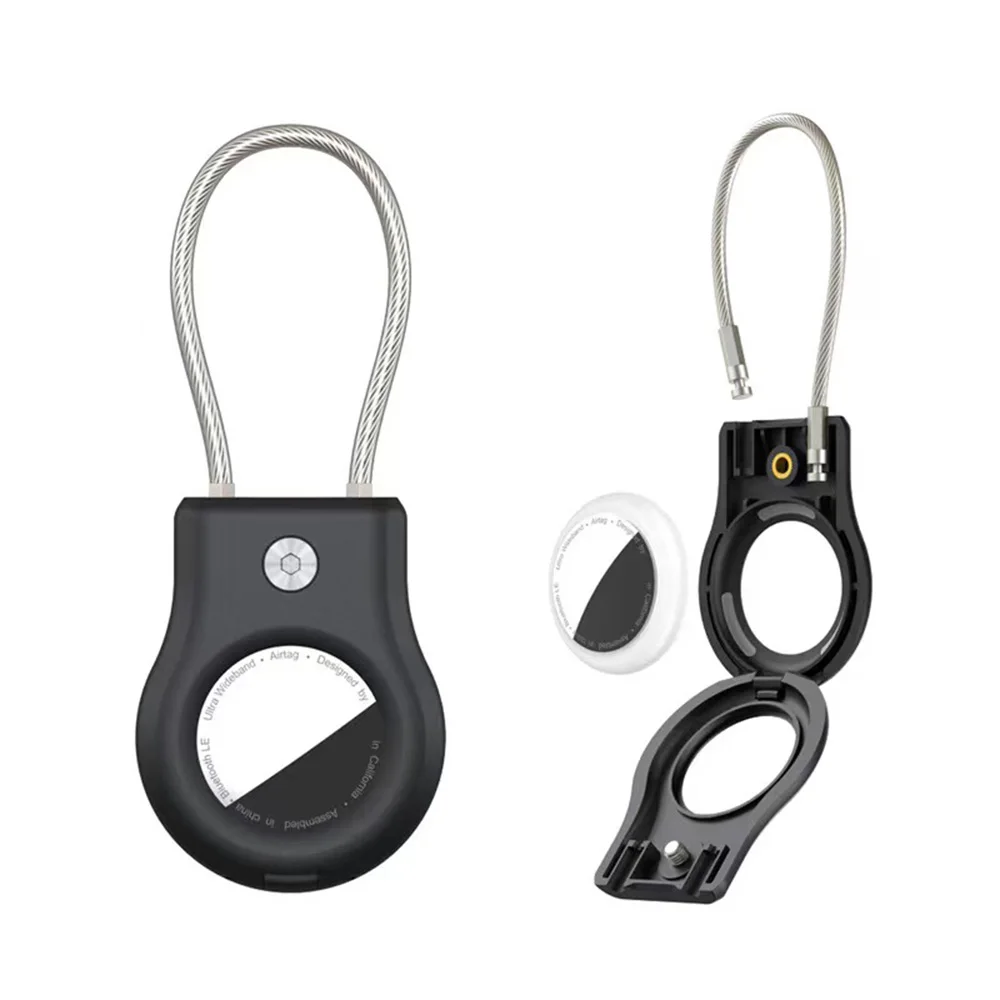 airtag holder Compatible With Apple AirTag Secure Holder With Wire Cable Air Tag Lock Case Keychain Key Key Chain Luggage Tag For Keys