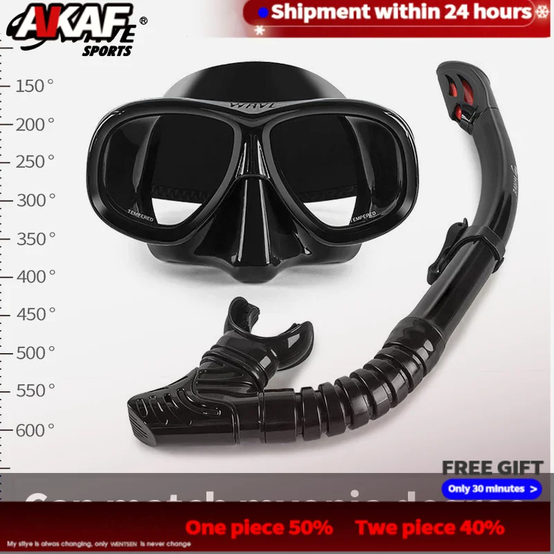 New Professional Snorkel Diving Mask Myopia Glass Snorkeling Gear Swimming Goggles Nearsighted Lenses Scuba Diving Equipment