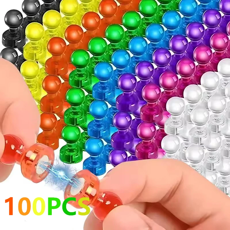 แม่เหล็กนีโอไดเมียมสีสันสดใส แข็งแรง แรงดูดสูง เหมาะสำหรับติดตู้เย็น กระดานไวท์บอร์ด แผนที่ รูปภาพ และสำนักงาน 1