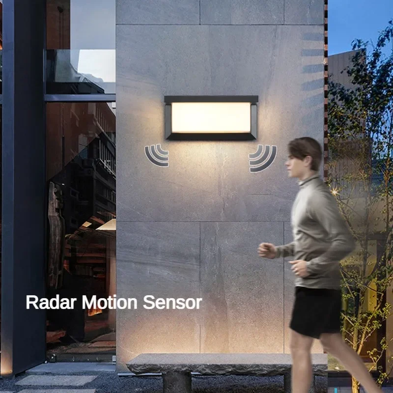 LED outdoor light waterproof IP65 Motion Sensor light led outdoor wall lighting AC85-265V wall lam