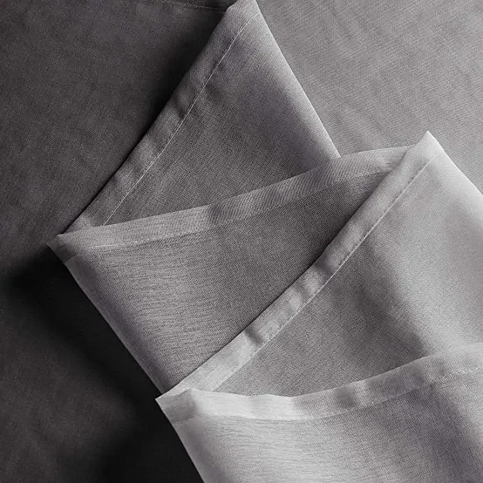 Description Picture 5 of itemGray Gradient Linen Tulle Curtains for Bedroom Living Room  Window Drapes Treatment Screen Room Decor