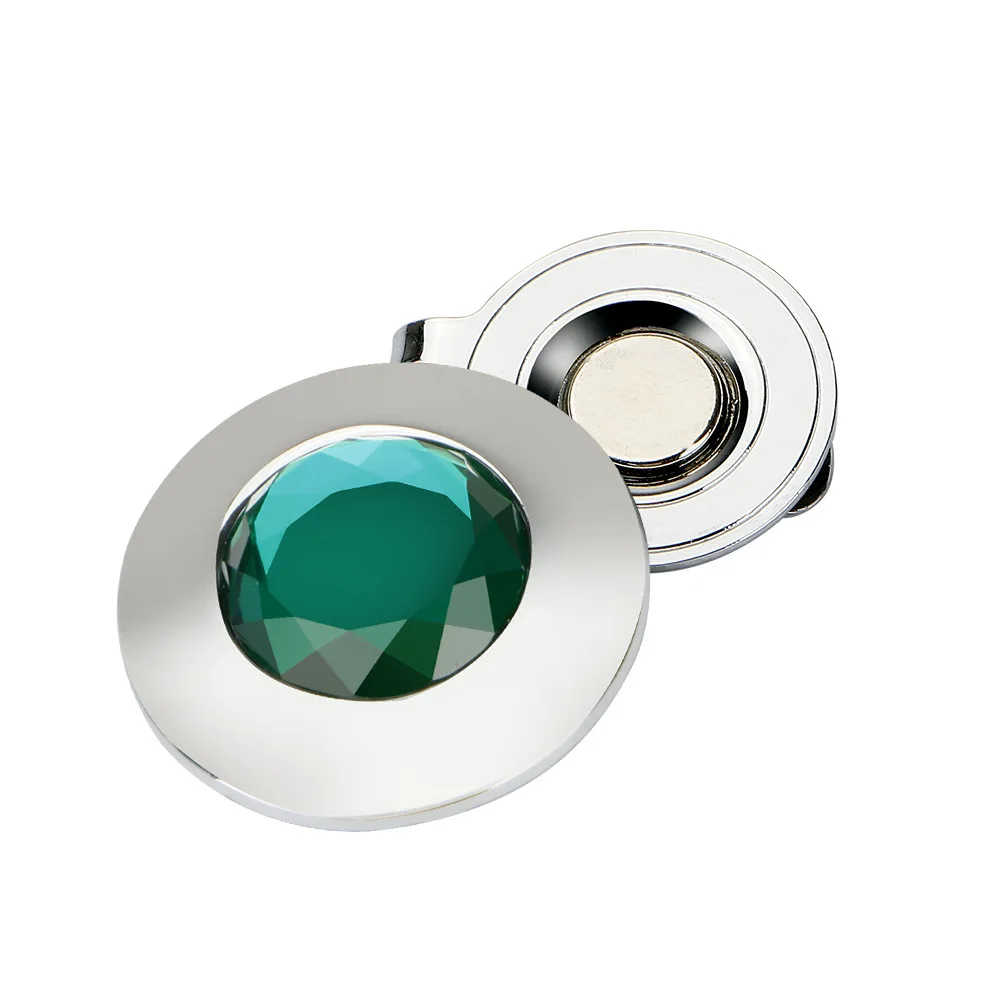1pc Magnetic Golf Ball Marker with Hat Clip Zinc Alloy Rhinestone Embellishments Gift for A Hat Clip Gifts for Golfers Friend