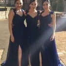 Bridesmaid Dresses Wedding Party For Women 2022 Elegant Black Satin A Line Long Night Woman's Evening Formal Gowns