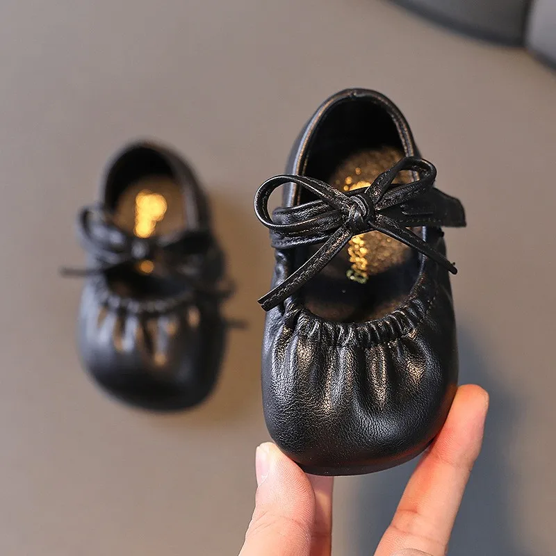 Girls Leather Shoes New Fashion Casual Soybean Shoe Small Children Shoes Breathable Soft Bottom