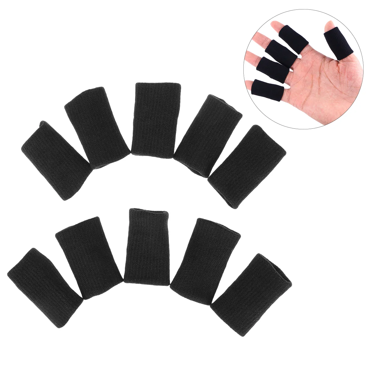 

10pcs Finger Sleeves Support Breathable Elastic Thumb Brace Protector for Basketball Volleyball Baseball Badminton Tennis