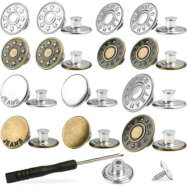 Boutons Pour Jeans, 50 Ensembles, Achetez Ce Bouton Gratuitement, Outils  D'installation, Boutons Pour Pantalons, Boucle À Fermoir En Métal - Boutons  - AliExpress